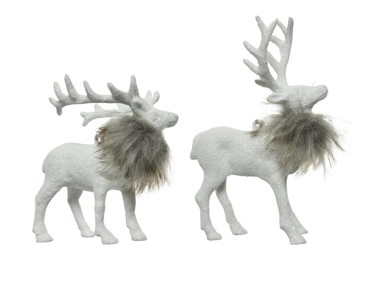 hert plastic glitter brown fake fur 2ass wit l.11cm x w.3cm x h.15cm