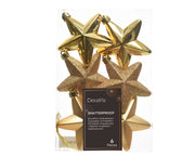 ster polystyreen shiny, matt, glitter mix licht goud l.2cm x w.7.5cm x h.7.5cm koker a 6 stuks