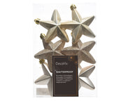 ster polystyreen shiny, matt, glitter mix parel l.2cm x w.7.5cm x h.7.5cm koker a 6 stuks