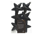 ster polystyreen shiny, matt, glitter mix zwart l.2cm x w.7.5cm x h.7.5cm koker a 6 stuks