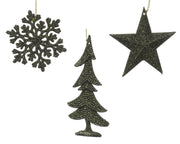 hanger plastic glitter 3ass dennengroen l.0.8cm x w.10.5cm x h.10.5cm