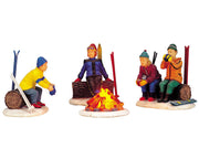skiers' camp fire, set of 4, b/o (4.5v)