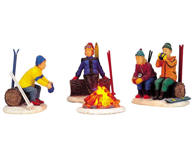 skiers' camp fire, set of 4, b/o (4.5v)