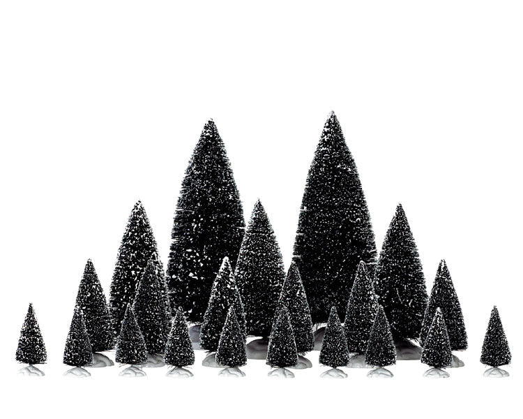 assorted pine trees, set of 21
