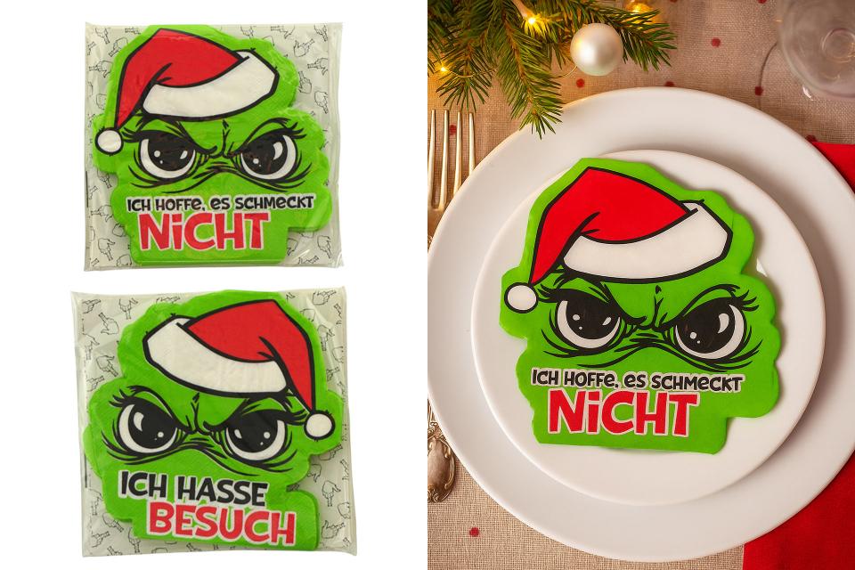 servietten form-servietten "festtags-muffel" 33x33cm, ¼ falz, 3-lagig, 12er pack