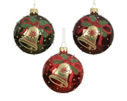 kerstbal glas shiny christmas bell 3col ass assortie d.8cm