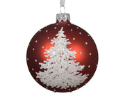 kerstbal glas matt tree kerstrood d.8cm