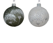 kerstbal glas matt hogweed 2col ass assortie d.8cm