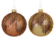 kerstbal glas matt different glitter flow 2col ass assortie d.8cm