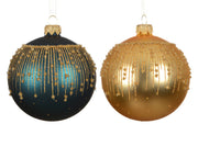 kerstbal glas matt gold glitter 2col ass assortie d.8cm