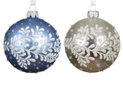 kerstbal glas matt white decor 2col ass assortie d.8cm