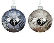 kerstbal glas shiny white decor 2col ass assortie d.8cm