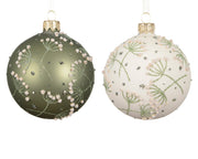 kerstbal glas matt hogweed all over 2col ass assortie d.8cm