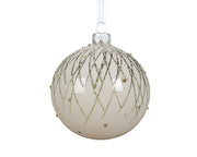 kerstbal glas enamel transparent top vertical lines wolwit d.8cm