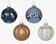 kerstballen glas shiny/enamel - matt 4ass assortie d.8cm