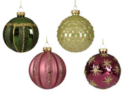 kerstballen glas shiny/enamel - matt 4ass assortie d.8cm