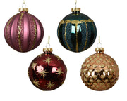 kerstballen glas shiny - matt 4ass assortie d.8cm