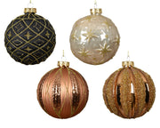 kerstballen glas shiny/enamel - matt 4ass assortie d.10cm