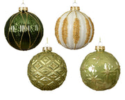 kerstballen glas shiny/enamel - matt 4ass assortie d.10cm