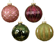 kerstballen glas shiny/enamel - matt 4ass assortie d.10cm