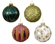 kerstballen glas shiny - matt 4ass assortie d.10cm