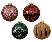 kerstballen glas shiny - matt 4ass assortie d.10cm