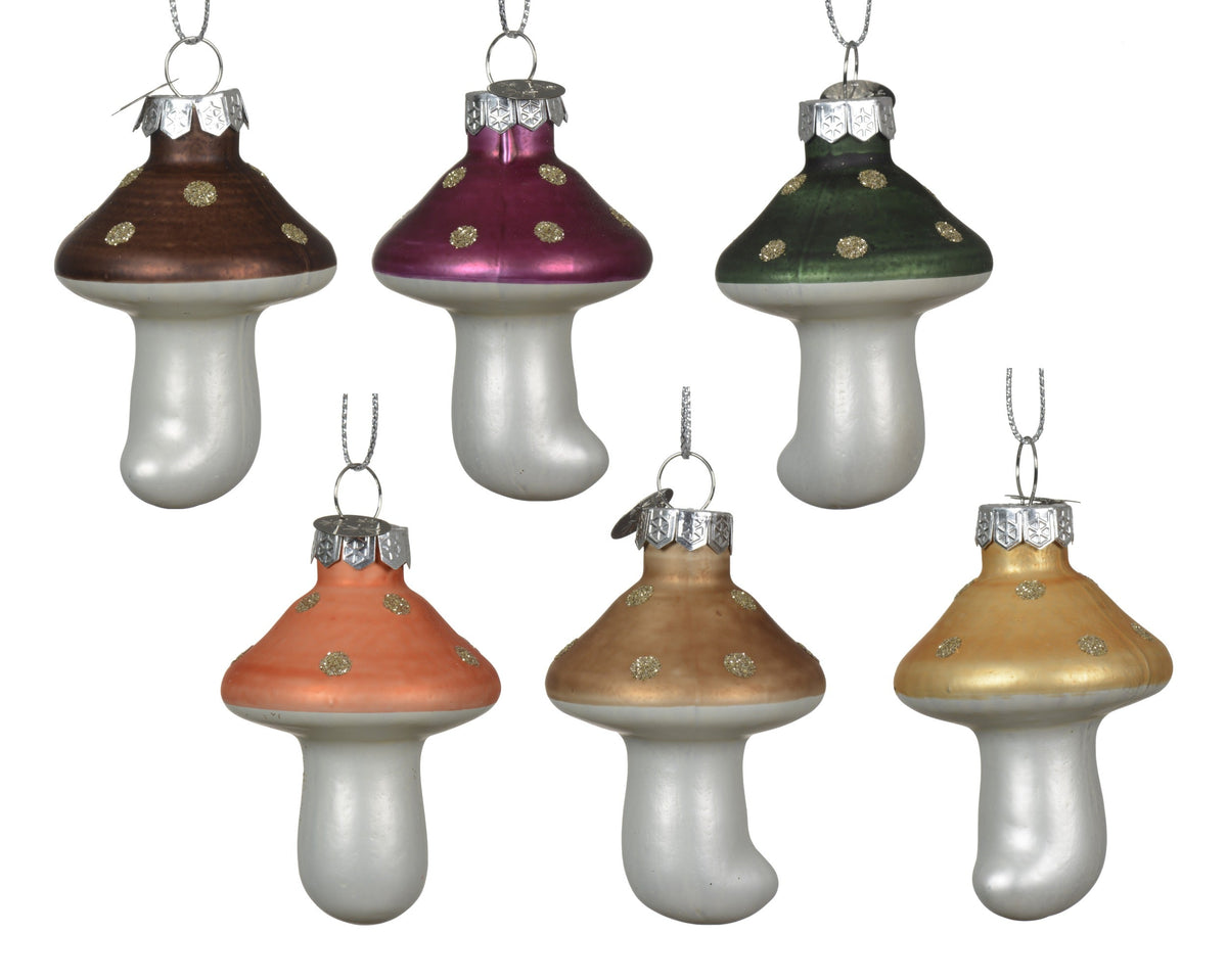 paddenstoel glas 6kl.ass assortie l.4cm x w.4cm x h.7.5cm