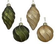 kerstbal op voet glas silver inside w matt w swirls 4ass assortie d.8cm