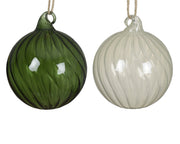kerstbal glas clear w swirl 2col ass assortie d.8cm
