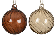 kerstbal glas clear w swirl 2col ass assortie d.8cm