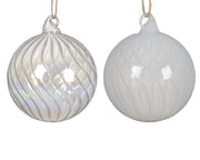 kerstbal glas clear w swirl 2col ass assortie d.10cm