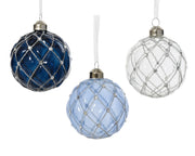 kerstbal glas transparent color w glitter and beads 3col ass assortie d.8cm