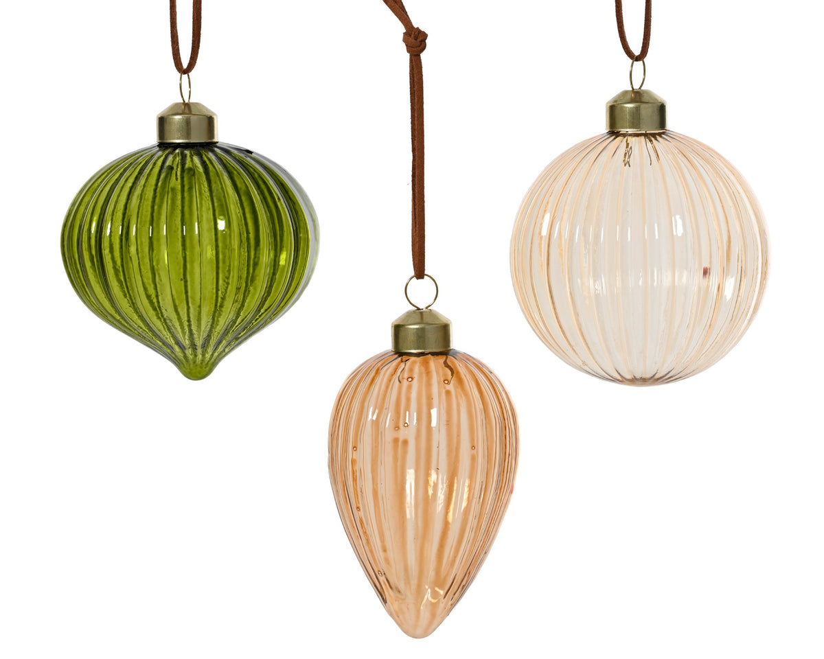 kerstballen glas transparent 3ass assortie d.8cm