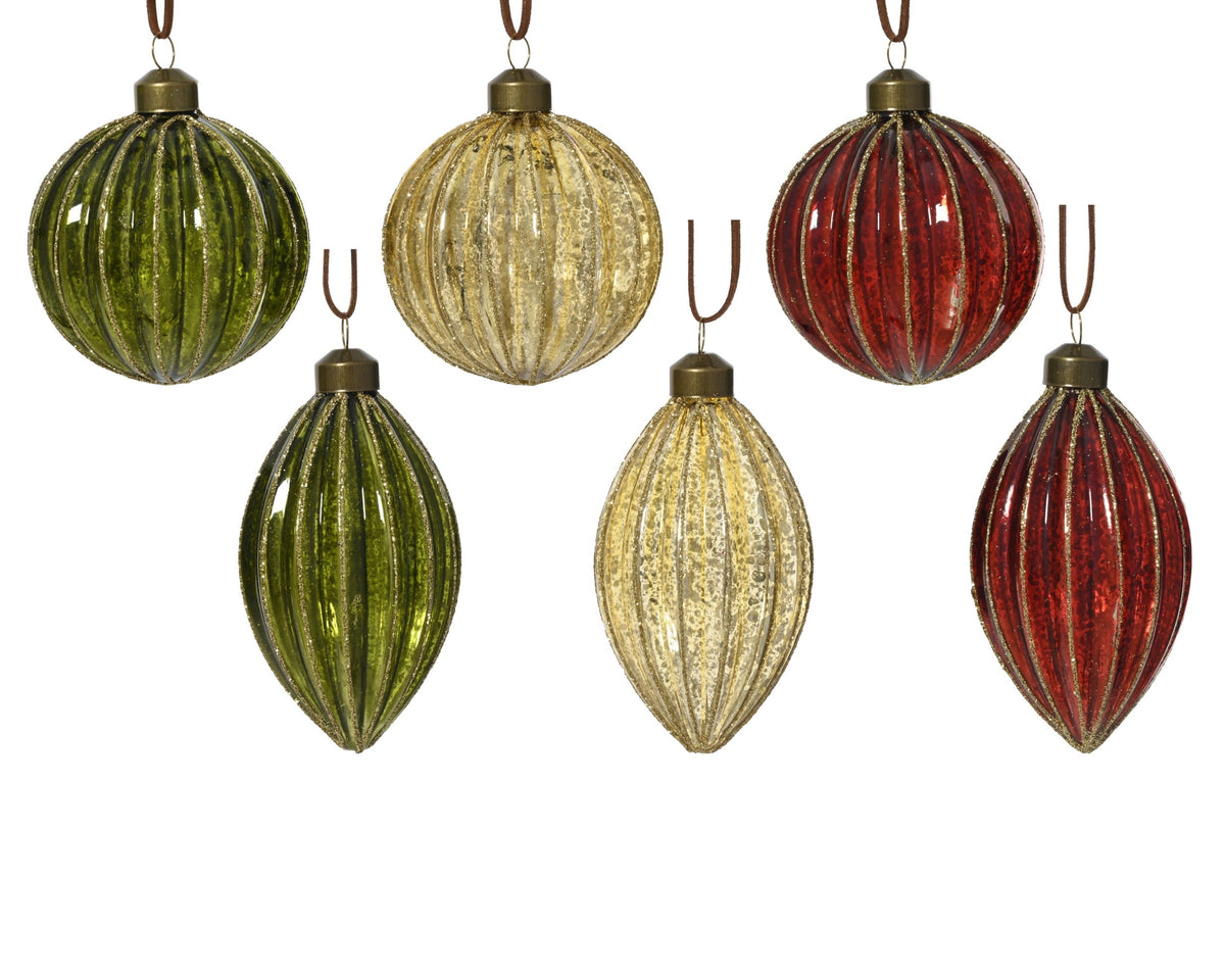 kerstballen glas silver inside w glitter lines 6ass assortie d.8cm