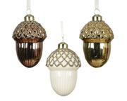 eikel glas shiny w gold glitter on top 3col ass assortie l.6.5cm x w.6.5cm x h.9cm