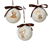 kerstballen glas with bear decal and star 3ass assortie d.8cm