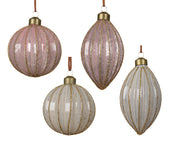 kerstballen glas silver inside with glitter lines 4ass assortie d.8cm