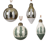 kerstballen glas enamel with tree 4ass assortie d.6cm