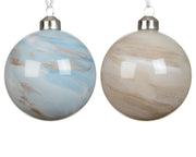 kerstballen glas eanmel 2col ass assortie d.8cm