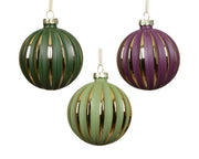kerstballen glas with stripes 3col ass assortie d.8cm