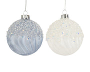 kerstballen glas frost finish 2col ass assortie d.8cm