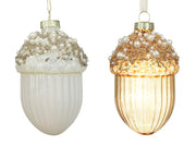 dennenappel glas with pearls 2col ass assortie d.5cm x h.8cm