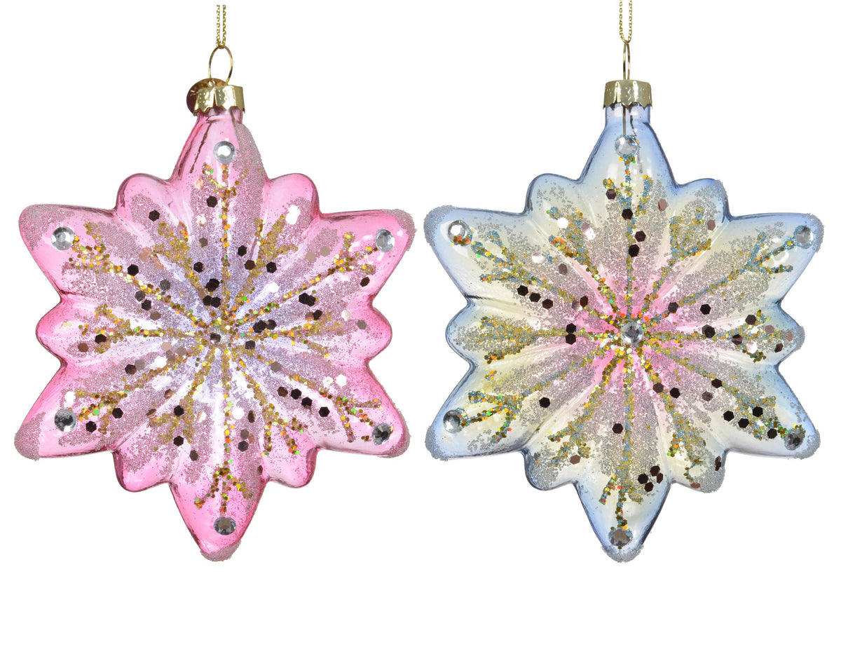 bloem glas iris finish with firework 2col ass assortie l.10cm x w.3cm x h.10cm