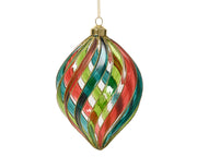 olijf glas with gold glitter swirls transparant/kleur(en) d.12cm x h.17cm