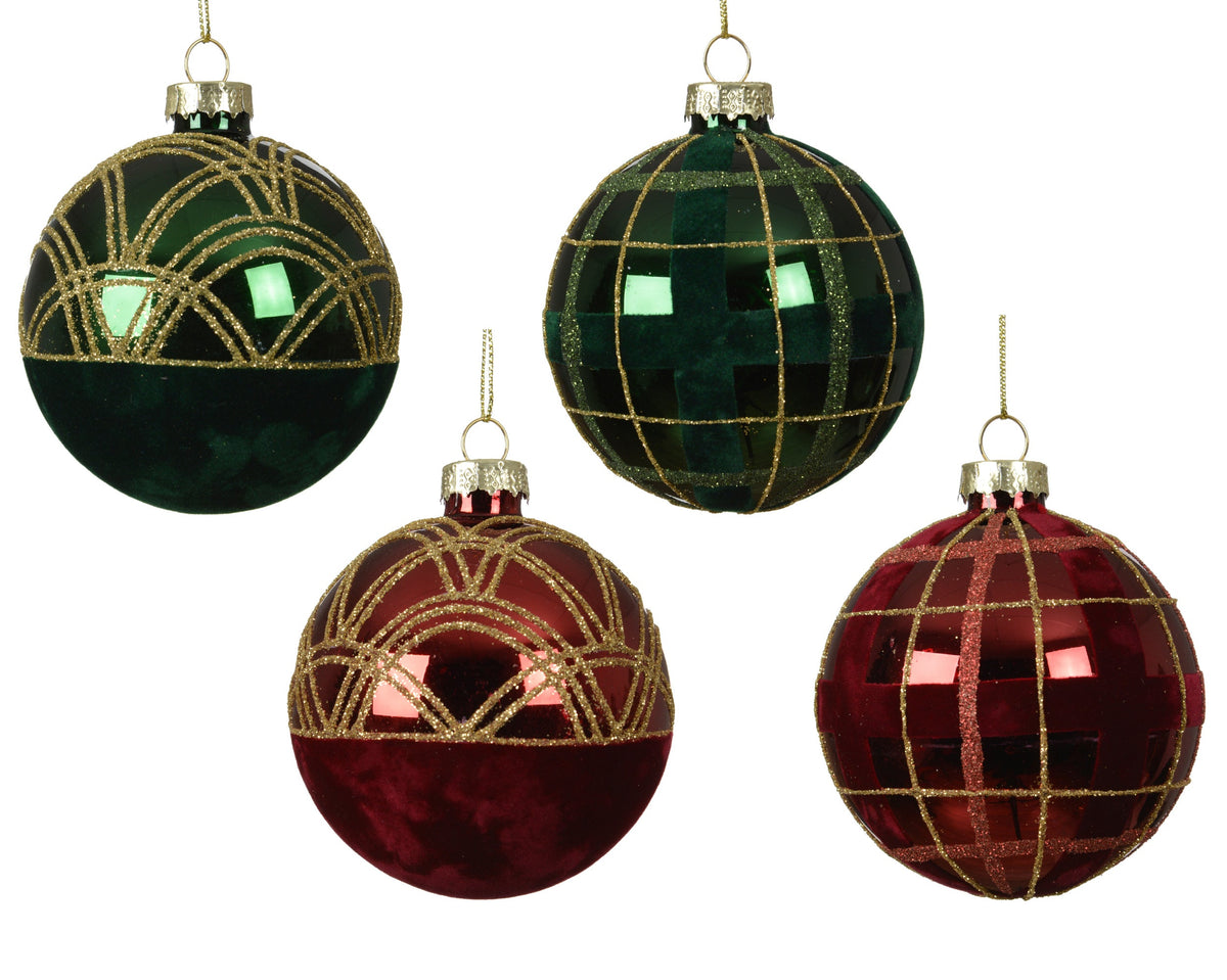 kerstballen glas 4ass assortie d.8cm