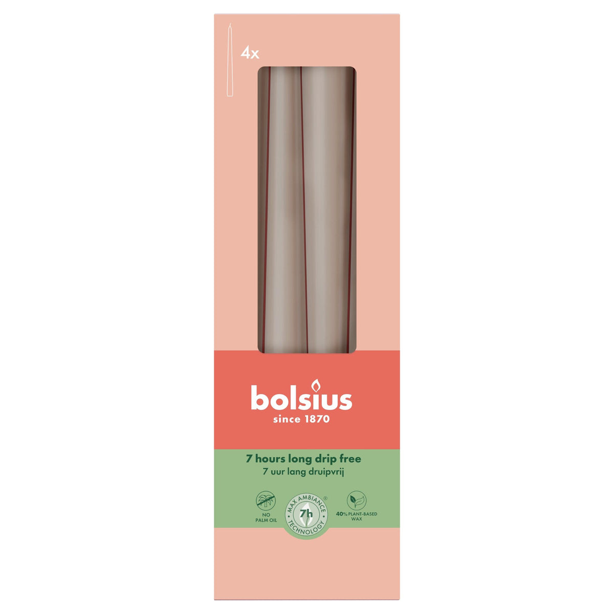 gotische kaarsen 245/24 doos 4 light taupe