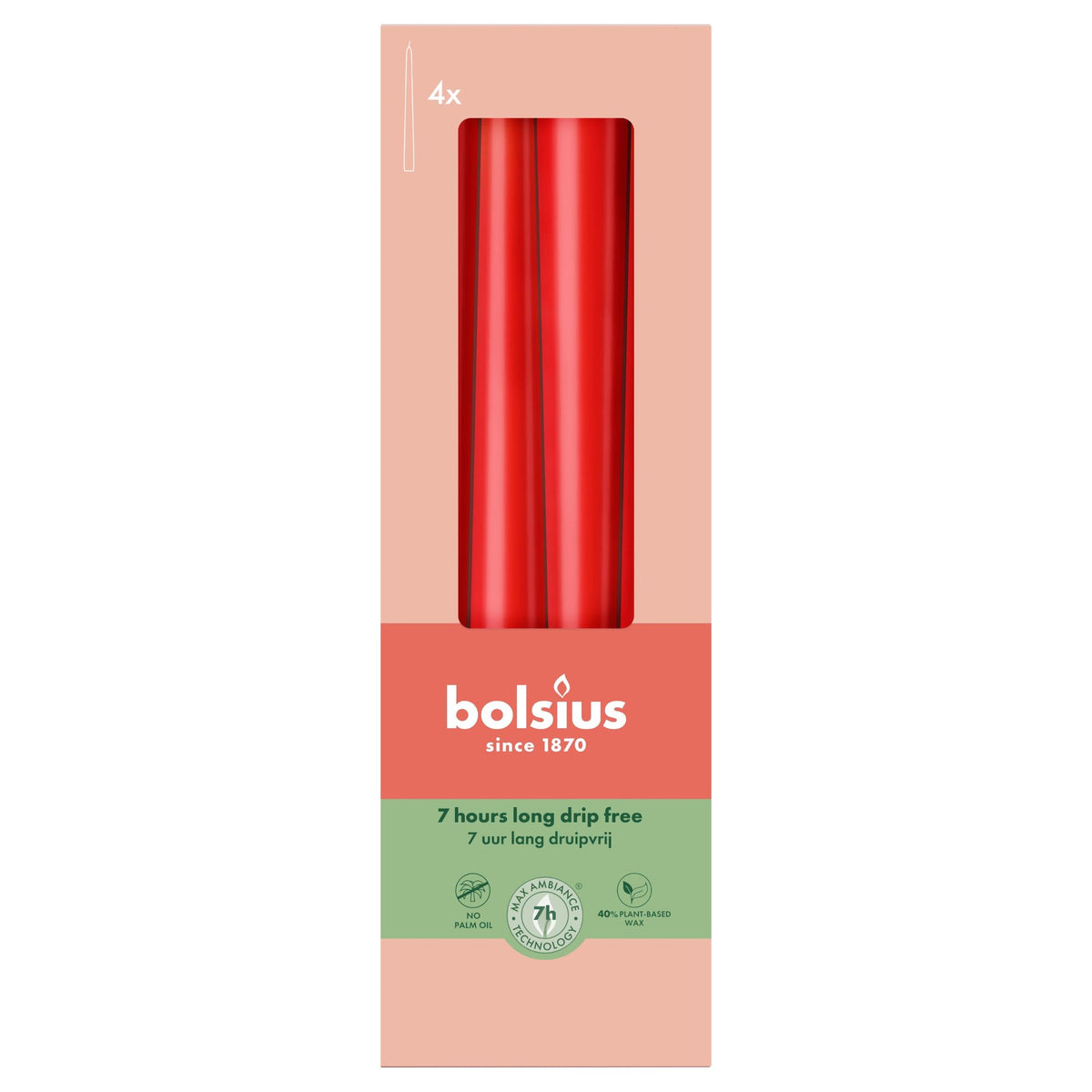 gotische kaarsen 245/24 doos 4 delicate red