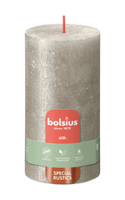 rustiek stompkaars 130/68 shimmer champagne