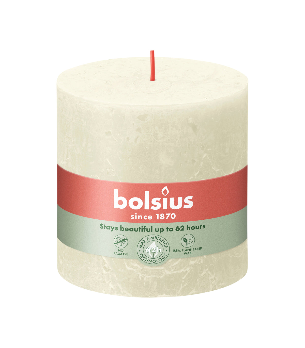 rustiek stompkaars 100/100 soft pearl