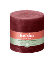 rustiek stompkaars 100/100 velvet red